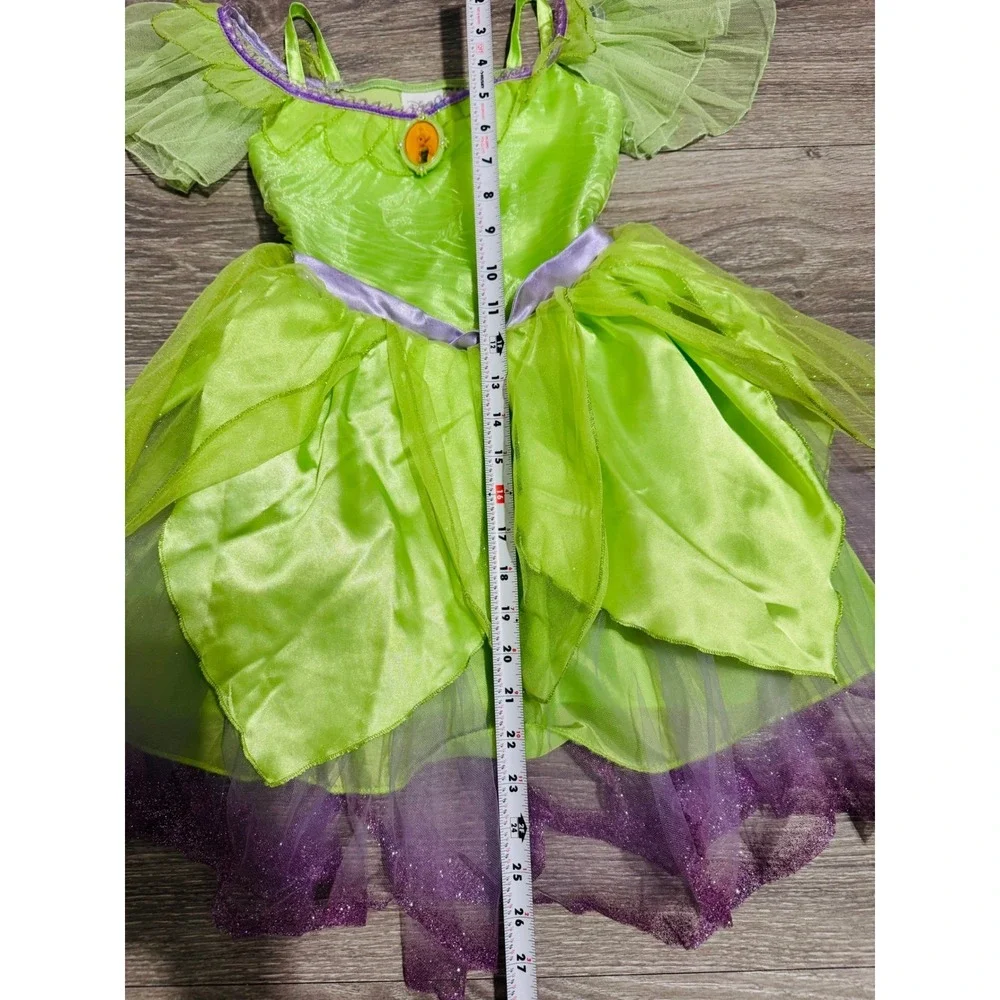 DisneyTinker Bell Costume Dress Girls 5/6 Green‎ Purple Fairy Halloween Birthday